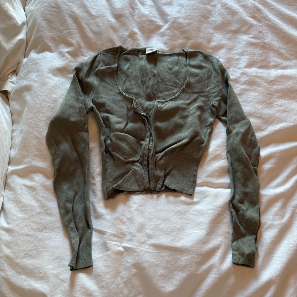 Abercrombie & Fitch Olive Crop Top
